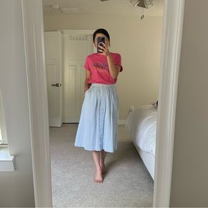 H&M seersucker button down midi skirt